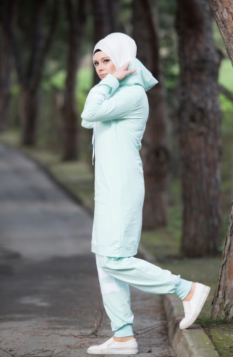 Hooded Tracksuit Suit 18051-08 Mint Green 18051-08