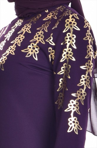 Purple Hijab Dress 3339-05