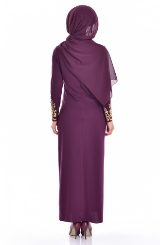 Plum Hijab Dress 3326-04