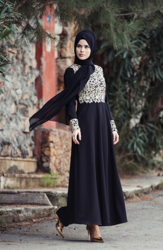Laced Evening Dress 3019-05 Black 3019-05