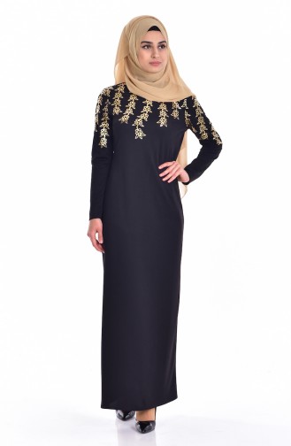 Black Hijab Dress 3339-01