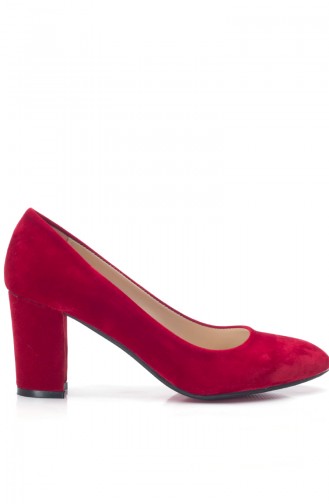 Kadın Stiletto Ayakkabı 569-8-1111-021-04 Kırmızı Süet