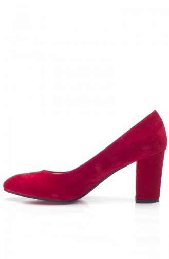 Kadın Stiletto Ayakkabı 569-8-1111-021-04 Kırmızı Süet
