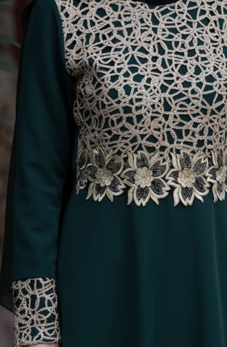 Emerald Green Hijab Evening Dress 3019-03
