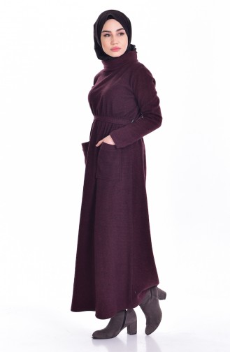 Claret Red Hijab Dress 2153-01