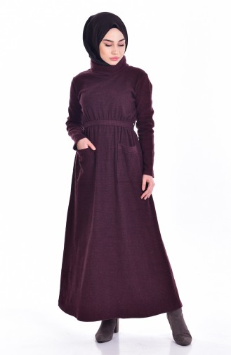 Claret Red Hijab Dress 2153-01