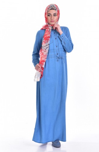 Denim Blue Hijab Dress 5009-01