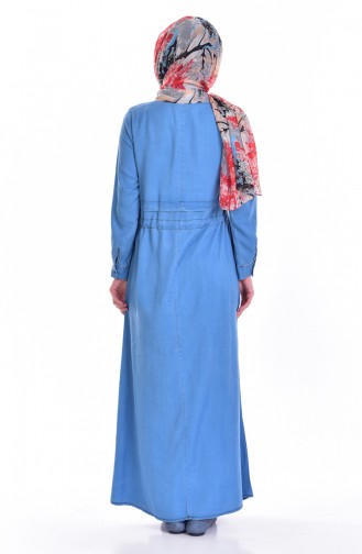 Buttoned Jeans Dress 5009-01 Jeans Blue 5009-01