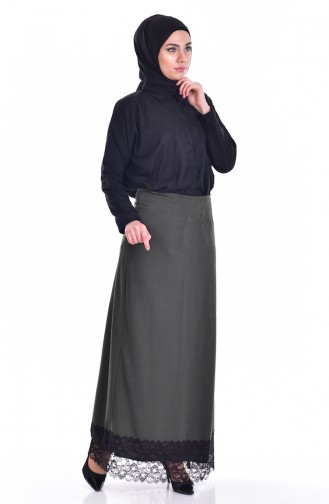 Skirt with Lacing 5136-11 Dark Khaki Green 5136-11