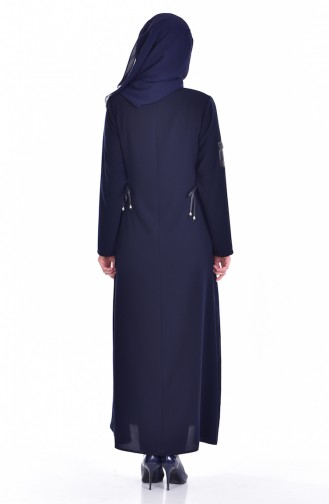 Abaya mit Reißverschluss 24155-02 Dunkelblau 24155-02