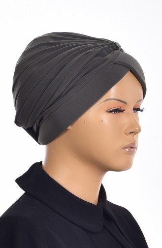 Bonnet Turban Prêt avec Perles 1007-03 Khaki 1007-03