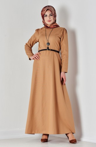 Mustard Hijab Dress 5729-06
