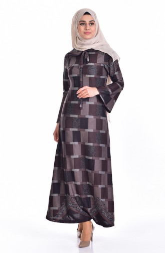 Dark Mink Hijab Dress 5111-03