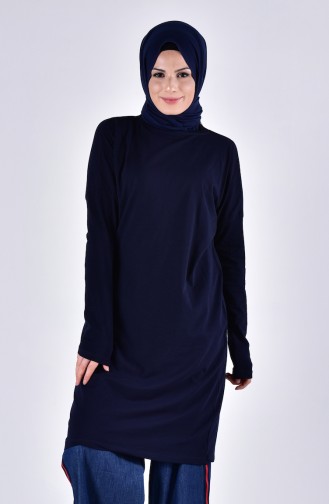 Sefamerve Oversize Peigné Hijab 0413-04 Bleu Marine 0413-04