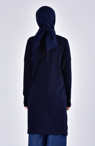 Sefamerve Oversize Peigné Hijab 0413-04 Bleu Marine 0413-04