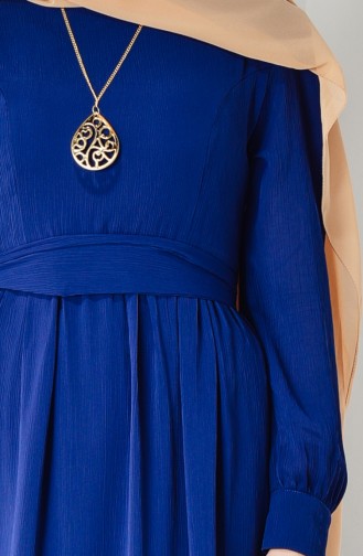 Navy Blue Hijab Dress 50103-04