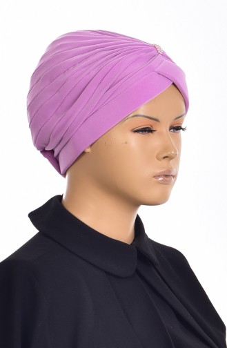 Bonnet Turban Prêt avec Perles 1007-10 Lila 1007-10
