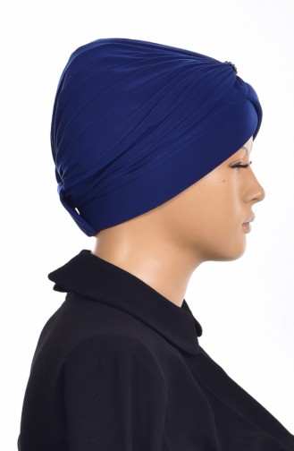 Bonnet Turban Prêt avec Perles 1007-09 Bleu 1007-09