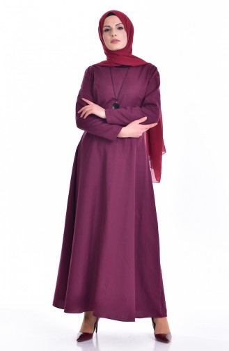 Plum Hijab Dress 5729-07