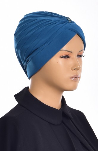 Bonnet Turban Prêt avec Perles 1007-07 Pétrole 1007-07