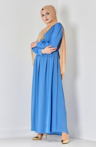 Turquoise Hijab Dress 50103-07