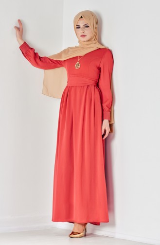 Orange Hijab Dress 50103-01