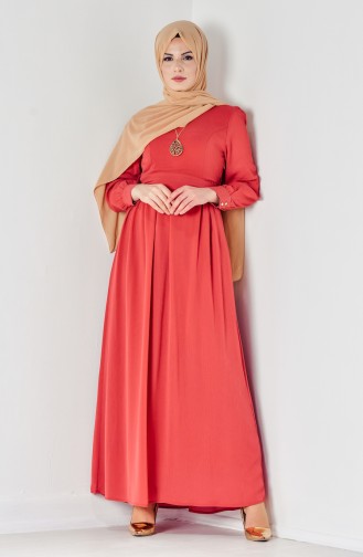 Orange Hijab Dress 50103-01