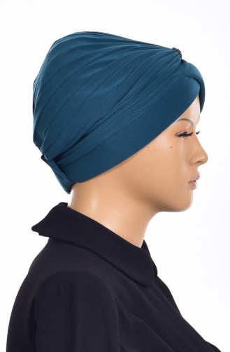 Bonnet Turban Prêt avec Perles 1007-12 Vert emeraude 1007-12