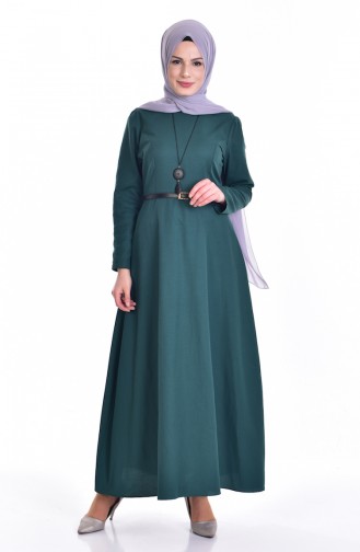 Emerald Green Hijab Dress 5729-09