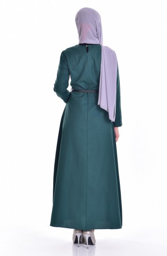 Emerald Green Hijab Dress 5729-09