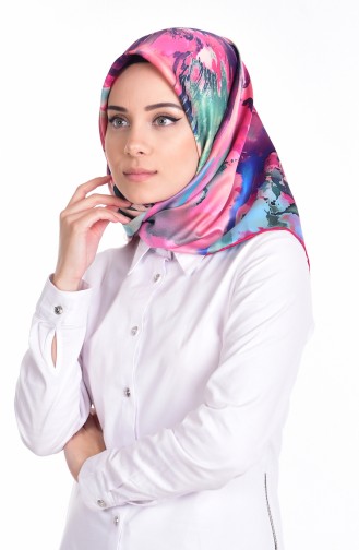 Patterned Rayon Scarf 503154-04 Baby Blue 04