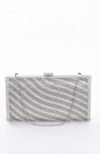 Ladies Evening Bag with Stones 0798-02 Silver 0798-02