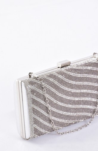 Ladies Evening Bag with Stones 0798-02 Silver 0798-02