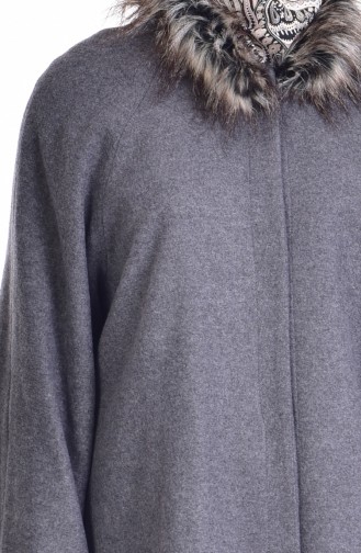 Pelzmantel mit Fell 50325-05 Dunkelgrau 50325-05
