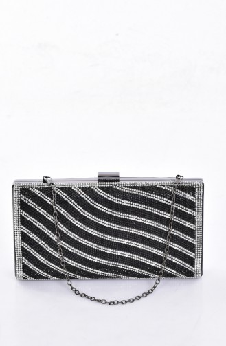 Ladies Evening Bag with Stones 0798-03 Black 0798-03