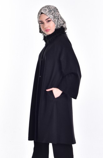Furry Coat with Pockets 50325-06 Black 50325-06