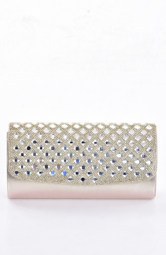 Ladies Square Evening Bag with Stones 0487-01 Gold 0487-01