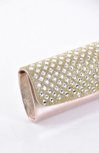 Ladies Square Evening Bag with Stones 0487-01 Gold 0487-01