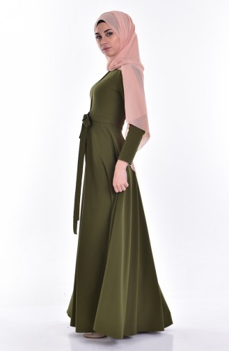 Khaki Hijab Dress 3019-03