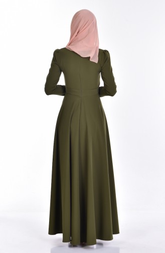 Khaki Hijab Dress 3019-03