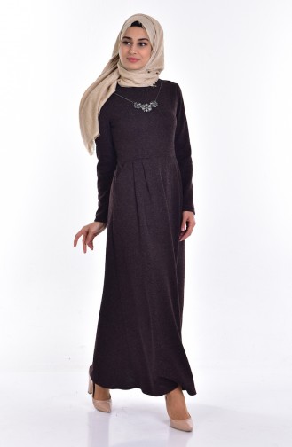 Brown Hijab Dress 7169-01