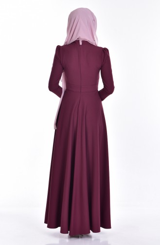 Dark Purple Hijab Dress 3019-01