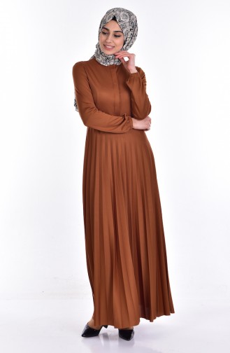 Dark Tan Hijab Dress 8099-03