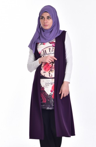 Tunik Yelek İkili Takım 7650-01 Mor