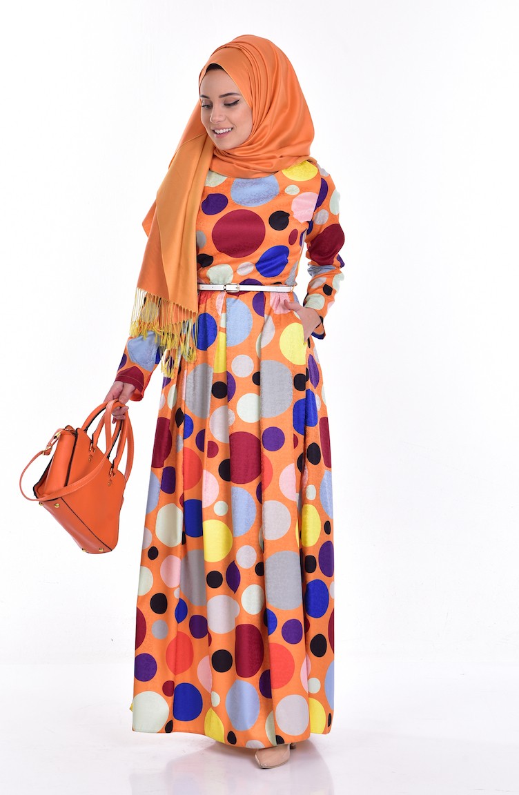 Orange Dress with Hood