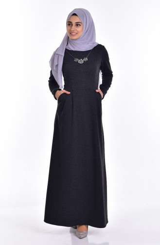 Black Hijab Dress 7169-06