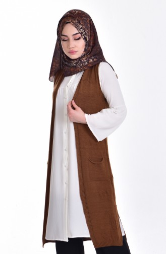Cepli Triko Yelek 1116-02 Taba