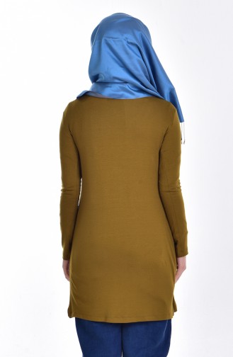 Peigné Hijab Col Droit 0755-11 Vert Huile 0755-11