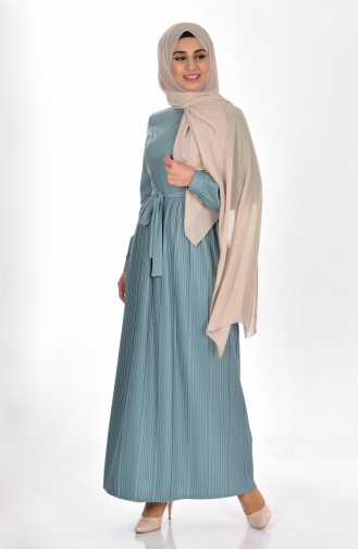 Green Almond Hijab Dress 1856-02