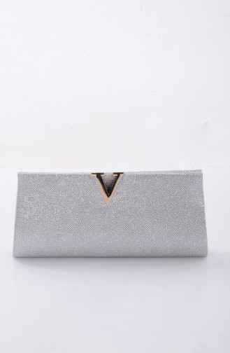 Silver Gray Portfolio Hand Bag 0410-02